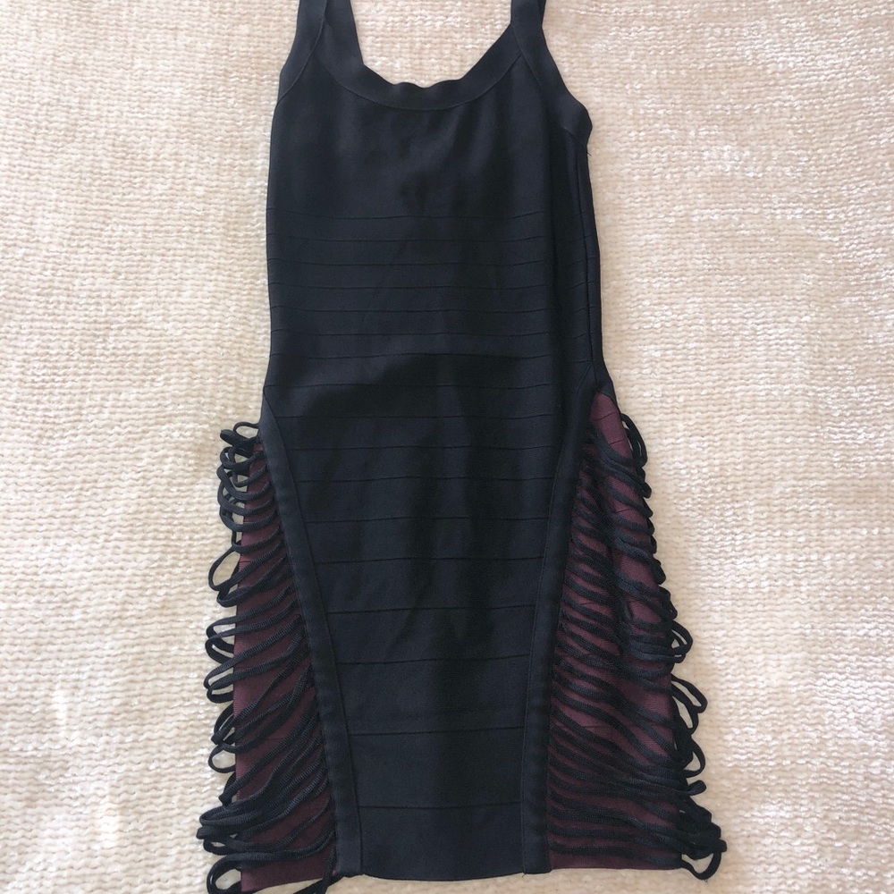 Marciano Bandage Dress Blk/maroon XS - Picture 3 of 6